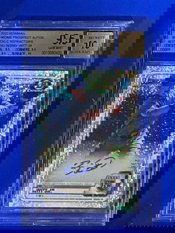 2020 Bowman Chrome Prospect Auto Bobby Witt Jr Speckle /299 BGS 9.5/10