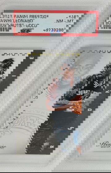 KAWHI LEONARD 2012 Panini Prestige #162 Rookie RC BONUS SHOTS GOLD 29/249 Clippers - PSA 8