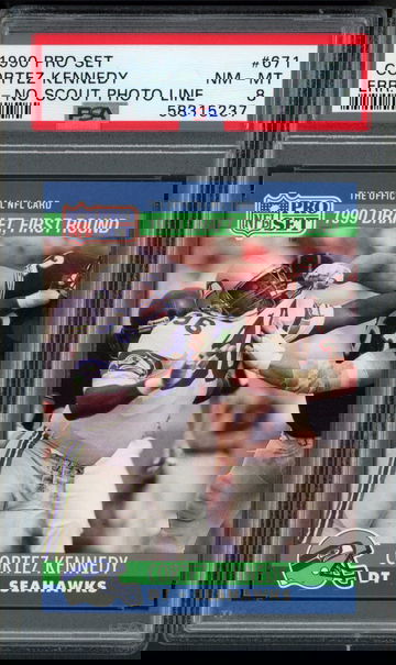 1990 Pro Set Cortez Kennedy RC #671 No Scout Photo Line HOF - PSA 8