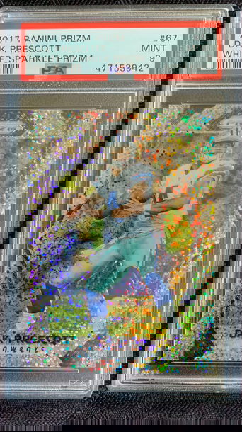 2017 Prizm Dak Prescott White Sparkle Prizm SSP PSA 9 Mint!