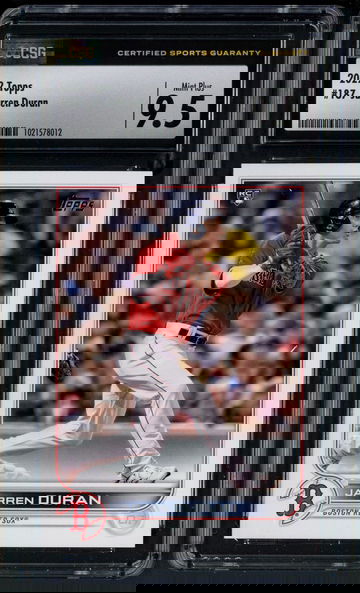 2022 Topps Series 1 Jarren Duran RC #187 CSG 9.5 Mint+ Boston Red Sox