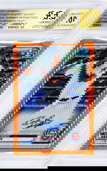 2020 Brennen Davis Bowman Chrome  Prospect Autographs Orange Shimmer Refractor  #CPABD BGS 9.5