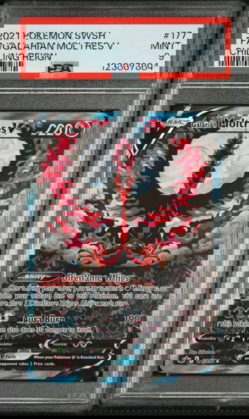 2021 Pokemon Chilling Reign Galarian Moltres V #177 PSA 9