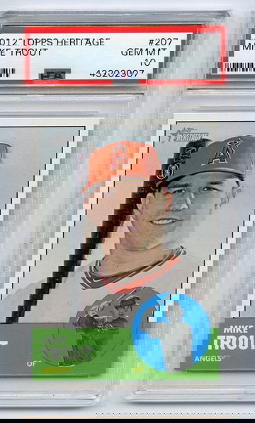 MIKE TROUT 2012 Topps Heritage Rookie Card #207 PSA 10 Gem Mint LA Angels X2907