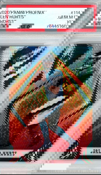 2020 PANINI PHOENIX JALEN HURTS #114 FIRE BURST ROOKIE RC PSA 10 GEM MT