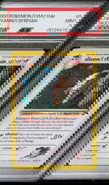 2000 Pokemon Gym Challenge Holo Giovanni's Persian #8 PSA 9