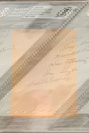 Vintage BAS Signed Album Page Frank Patrick Conn Smythe Larry Aurie Buzz Bol Ken Doraty Eddie Wiseman BAS