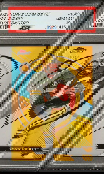 Lynn Dickey 2023 Topps Finest NFL #188 Gold Refractor 20/50 Card PSA 10 Gem Mint