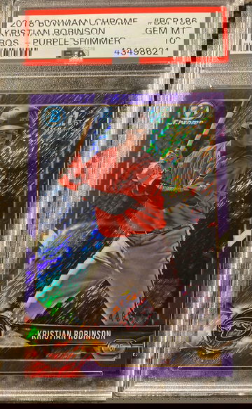 2018 Bowman Chrome Kristian Robinson Purple Shimmer /655 PSA 10