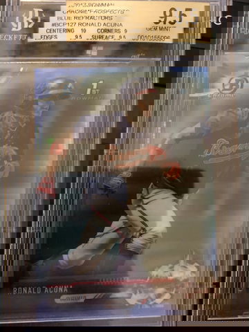 Ronald Acuna 2017 Bowman Chrome Blue Refractor #/150 BGS 9.5