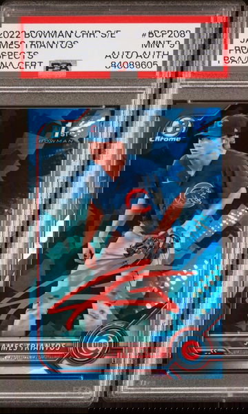 2022 Bowman Chrome Sapphire James Triantos Auto PSA 9