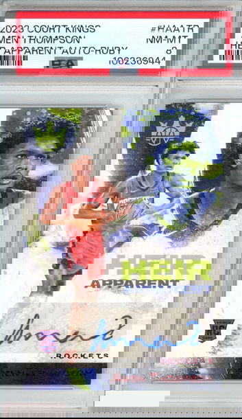 2023 PANINI COURT KINGS HEIR APPARENT AUTO AMEN THOMPSON #HAATR RUBY OF 99 PSA 8