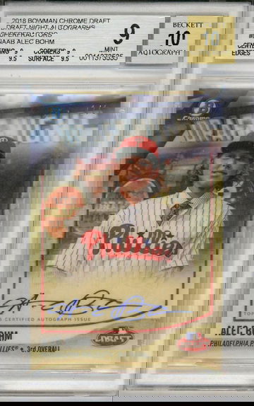 Alec Bohm 2018 Bowman Chrome Draft Night SUPERFRACTOR RC Autograph 1/1 BGS 9 Mint