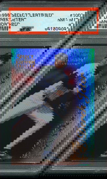 1996 Select Certified Mirror Red Derek Jeter #100 /90 PSA 8