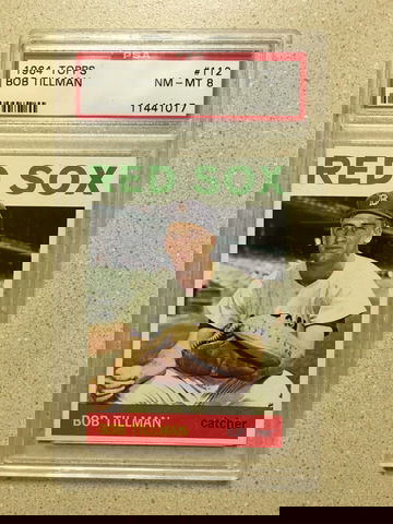 1964 Topps #112 Bob Tillman PSA 8 NM-MT RED SOX 