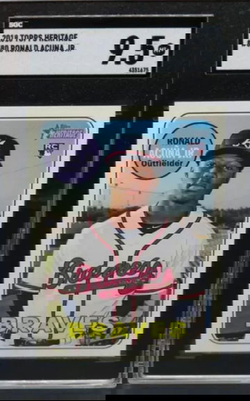 2018 Topps Heritage Ronald Acuna Jr 580 SGC 9.5 RC Rookie Braves