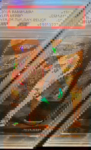 2019 Tyler Herro Player of The Day Relics Orange Cracked Ice Prizm /99 PSA 10 Pop 2