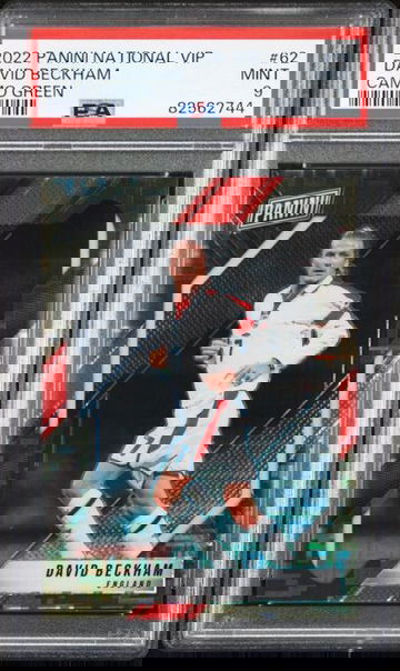 🔥2022 Panini National VIP David Beckham Green Camo /25 #62 England PSA 9 🔥
