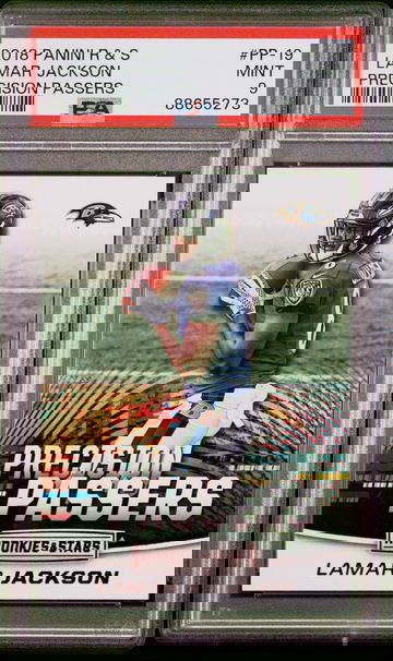 2018 Lamar Jackson Rookie & Stars Precision Passers PP-19 RC PSA 9