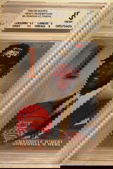 1992-93 NBA HOOPS DRAFT REDEMPTION #A SHAQUILLE O'NEAL ROOKIE BGS 8 NM-MT