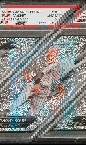 2022 Bowman Sterling Anthony Volpe Speckle Refractor /99 PSA 10