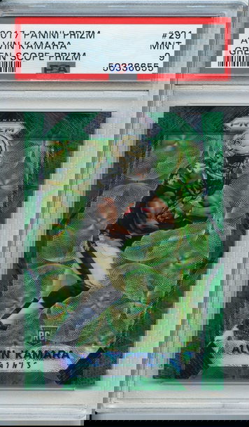 Alvin Kamara 2017 Prizm Green Scope /99 Rookie PSA 9 Saints