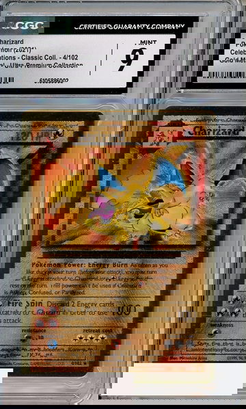 2021 POKEMON CELEBS CLASSIC COLL GOLD METAL UPC CHARIZARD #4 CGC 9