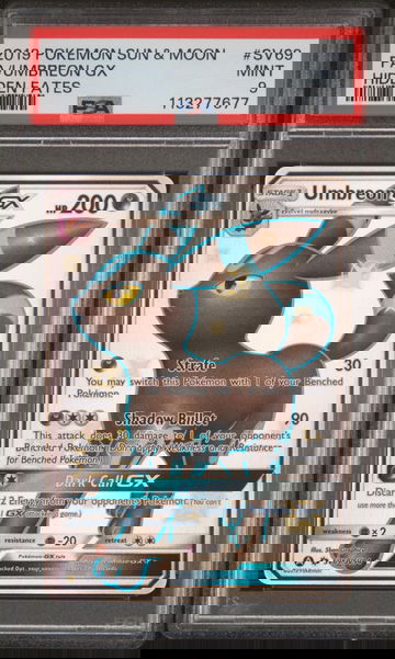 2019 Pokemon Sun and Moon Hidden Fates Umbreon Gx #SV69 PSA 9