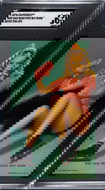 1940-45 Mutoscope Artist Pin-ups Who Said Beautiful But Numb  SGC 6 EXMT