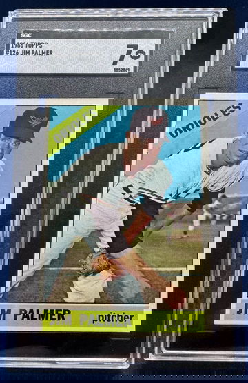 1966 TOPPS #126 JIM PALMER BALTIMORE ORILOES HOF RC SGC 7