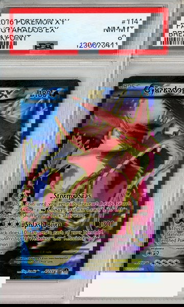 2016 POKEMON XY BREAKPOINT FA GYARADOS EX #114  PSA 8 NM-MT