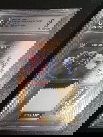 2018 certified freshman fabric signatures Gold etch 7/25 Christian Kirk Auto #237 BGS 9/10