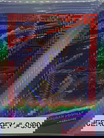 2021 2022 DONRUSS CHOICE RED JORDAN POOLE JERSEY NUMBER MATCH !!! 3/99