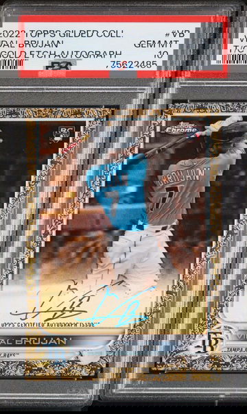 2022 Topps Gilded Collection Vidal Brujan Gold Etch Rookie Auto /99 PSA 10