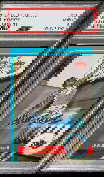 PSA 9 2012 Fleer Retro Bill Russell Autograph #16