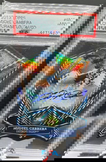 2013 Topps Miguel Cabrera Auto PSA 9 cut to the chase die cut 10/10