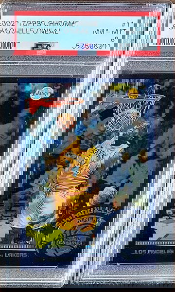 2002 SHAQUILLE O'NEAL Topps Chrome PSA 8 POP 2 #1 Los Angeles Lakers 