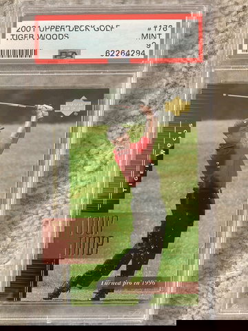 2001 Upper Deck UD Tiger Woods Rookie RC PSA Mint 9