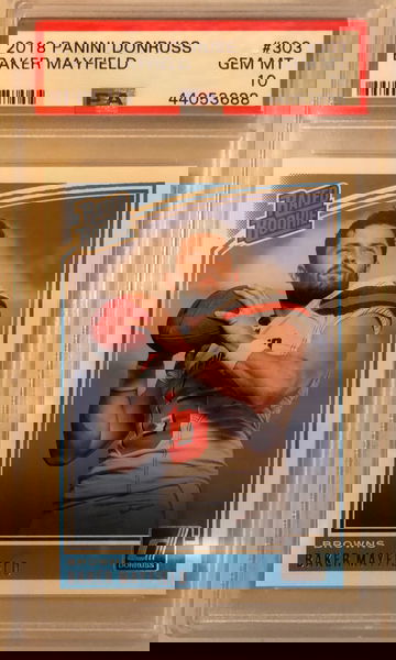 2018 Panini Donruss Baker Mayfield RC PSA 10