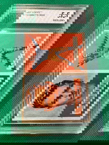 1957 topps Bart Starr rc subs on back!! Bvg 5.5 #119