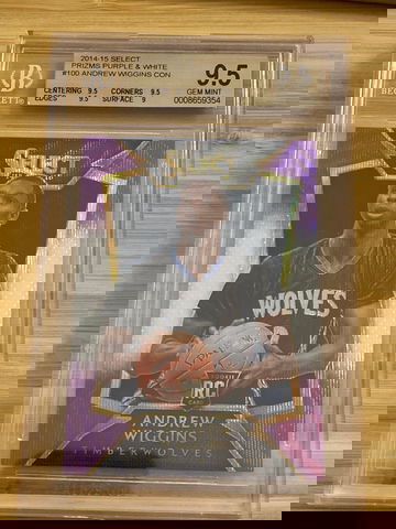 2014 Select Prizm Purple White #100 Andrew Wiggins BGS 9.5