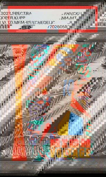 2022 Panini Spectra High Voltage Psychedelic Cooper Kupp #HV-CKU Patch /5 PSA 8