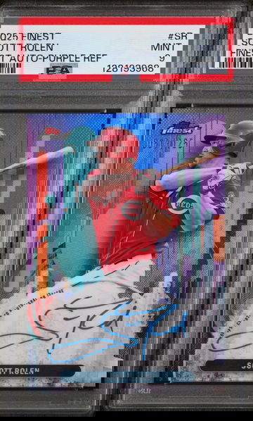 2025 Topps Finest Finest Autographs Purple Refractor Scott Rolen #SR /125 PSA 9