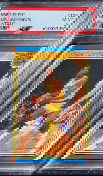 1988 Fleer Basketball All Stars #123 Magic Johnson PSA 9 Mint Lakers
