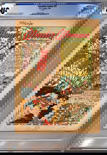 SENSATION COMICS #27 CGC -NG- WONDER WOMAN STORY HG PETER ART -COVERLESS- 1944