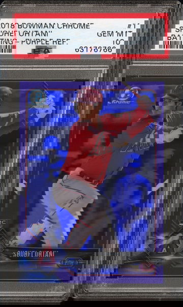 2018 BOWMAN CHROME SHOHEI OHTANI PURPLE REFRACTOR #1 ROOKIE PSA 10 GEM MINT /250