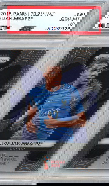 2018 Panini Prizm WC Kylian Mbappe 80 PSA 10