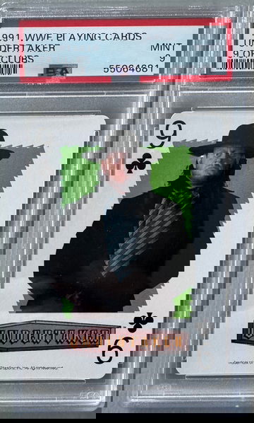 1991 WWE WWF Playing Cards The Undertaker 9 of Clubs PSA 9