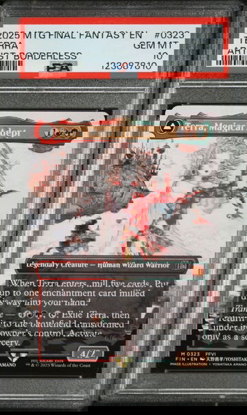 2025 Magic the Gathering Final Fantasy Artist Borderless Esper Terra/Terra, Magical Adept #0323 PSA 10