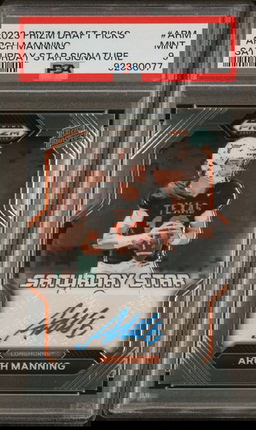 2023 PRIZM DRAFT PICKS ARCH MANNING AUTO PSA 9